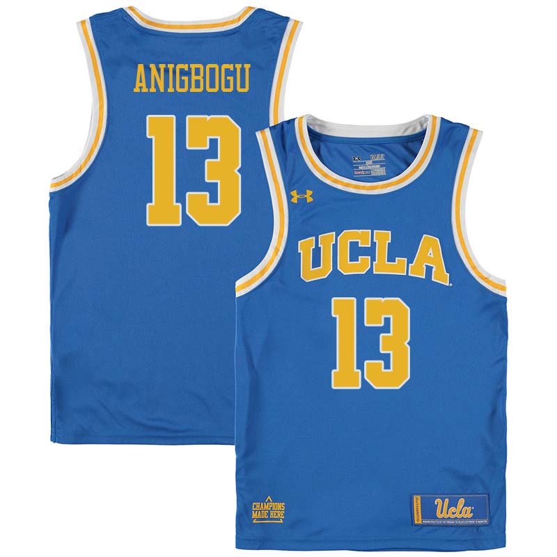 Men #13 Ike Anigbogu UCLA Bruins College Basketball Jerseys Sale-Blue